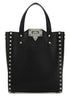Valentino Garavani Men Black Leather Rockstud Handbag by Luosophy