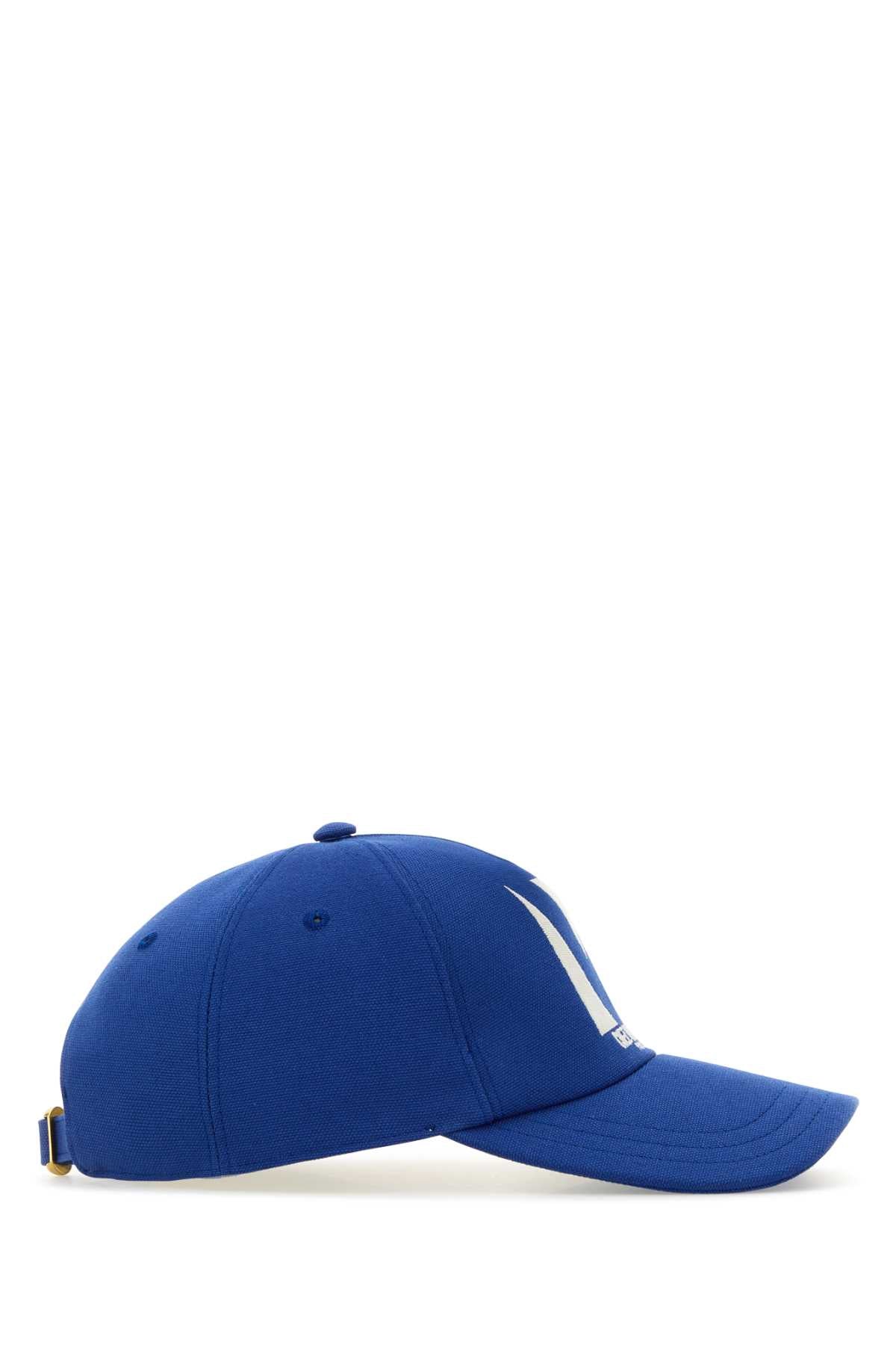Valentino Garavani Men Electric Blue Cotton Baseball Cap by Luosophy