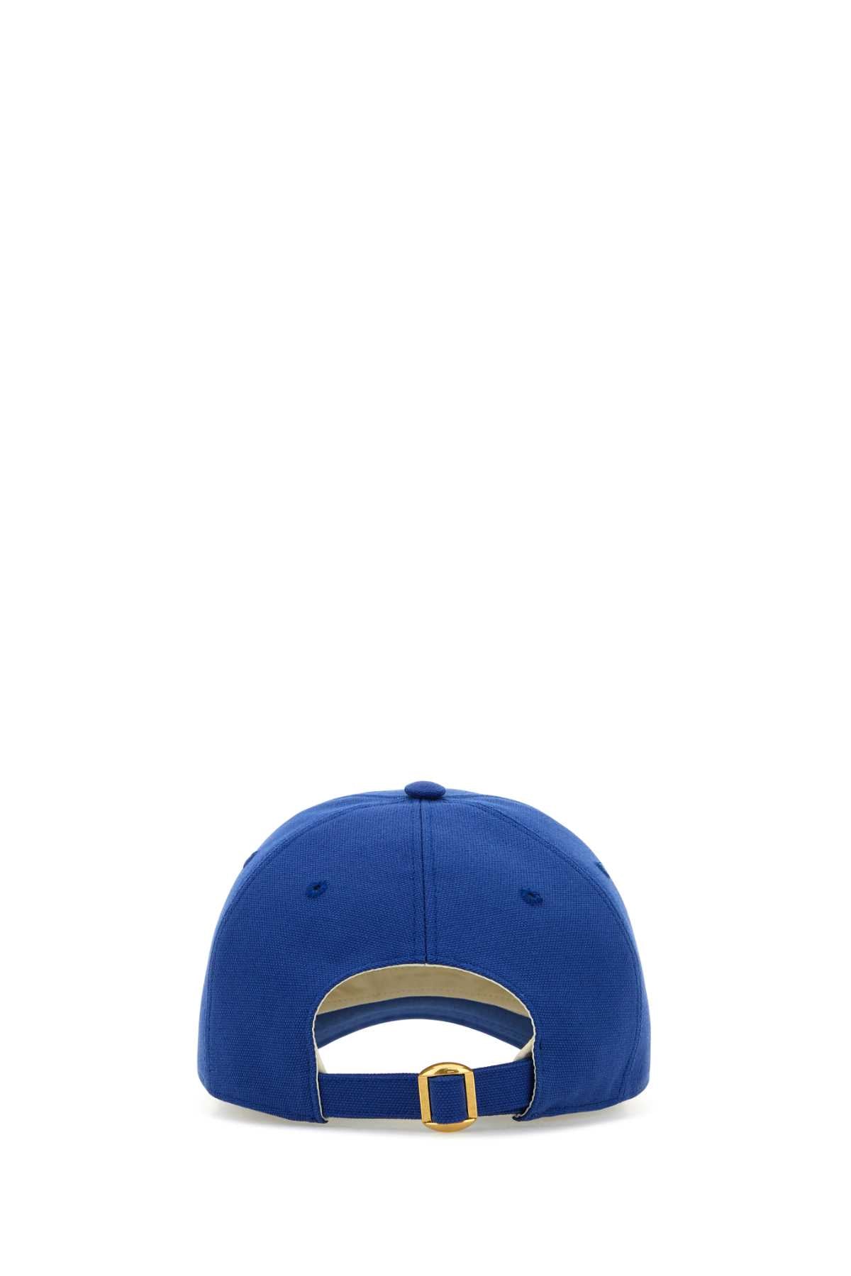 Valentino Garavani Men Electric Blue Cotton Baseball Cap by Luosophy