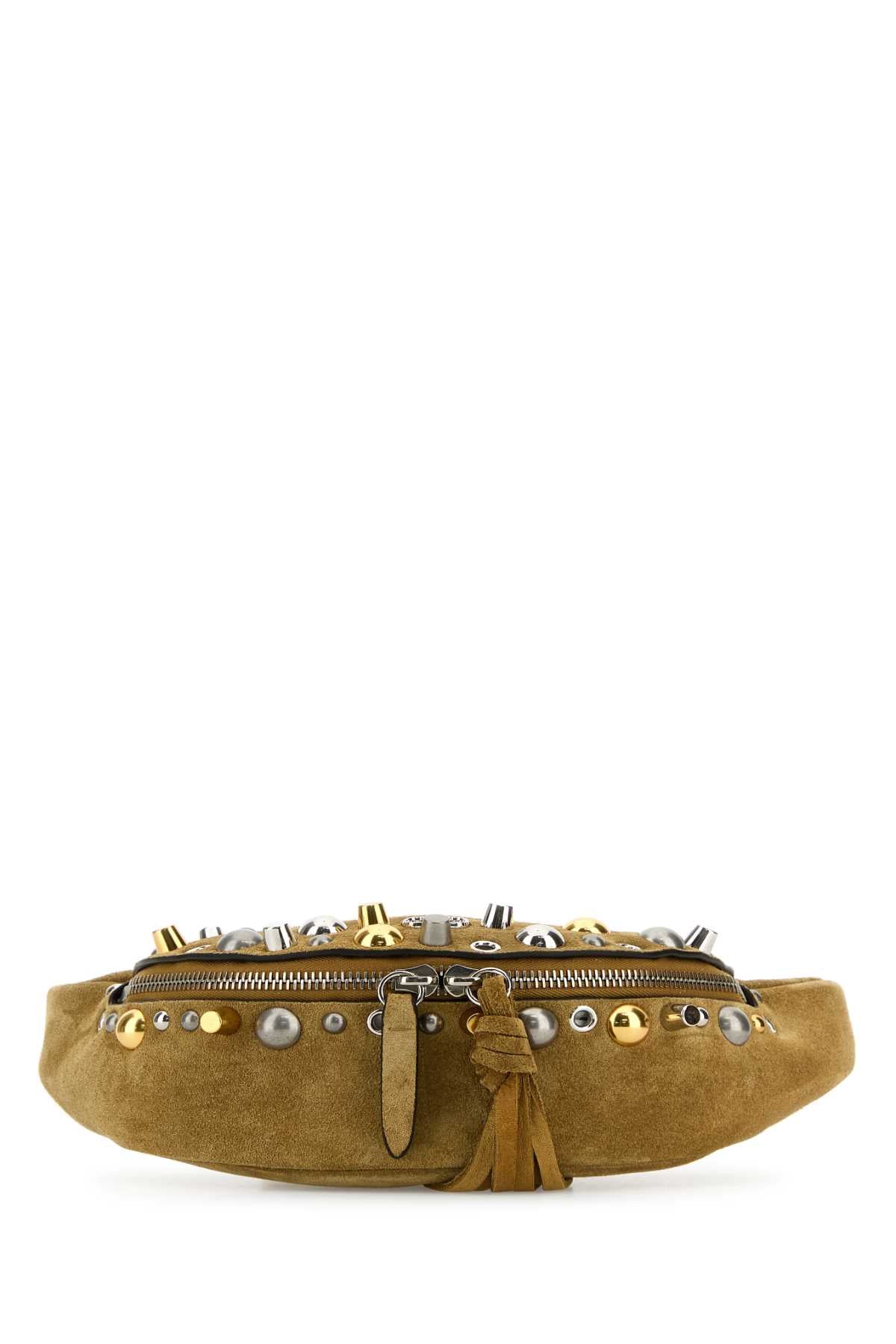 Valentino Garavani Men Beige Suede Nellcã´Te Belt Bag by Luosophy