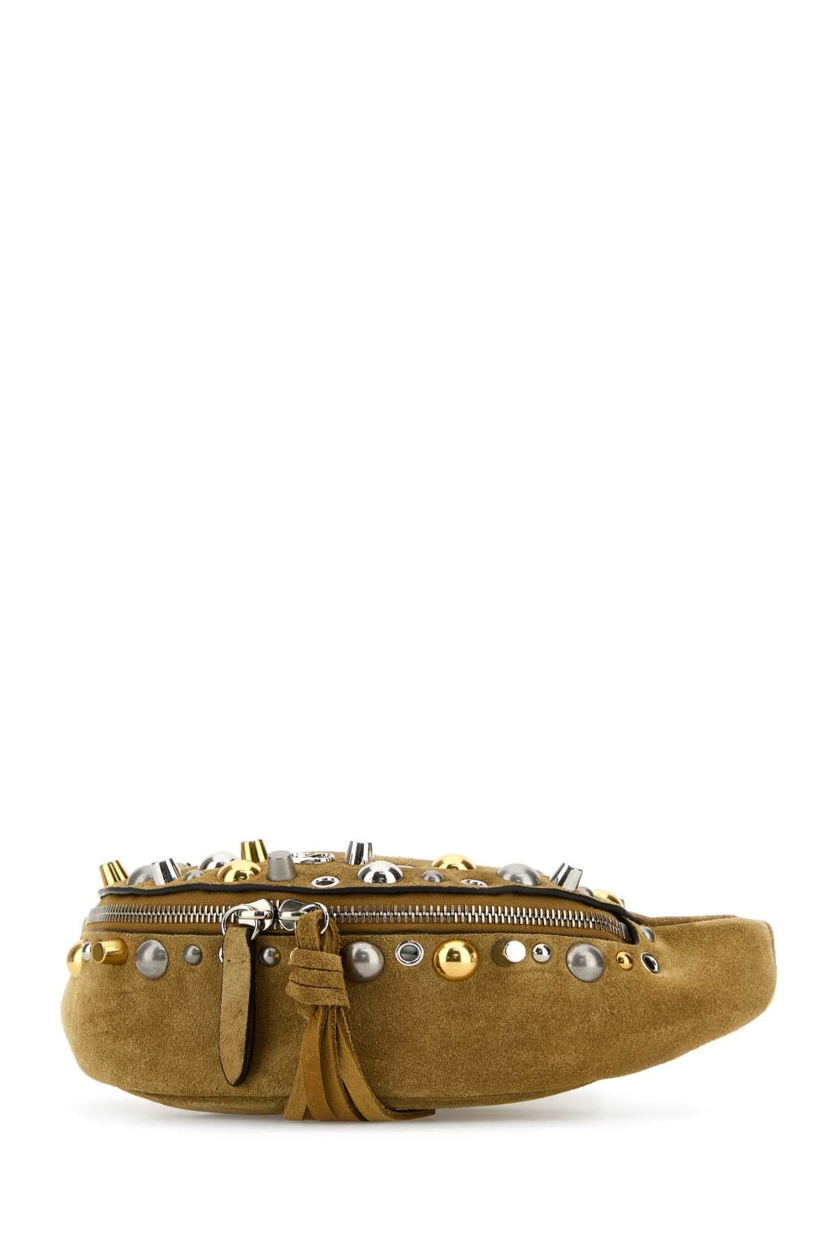 Valentino Garavani Men Beige Suede Nellcã´Te Belt Bag by Luosophy