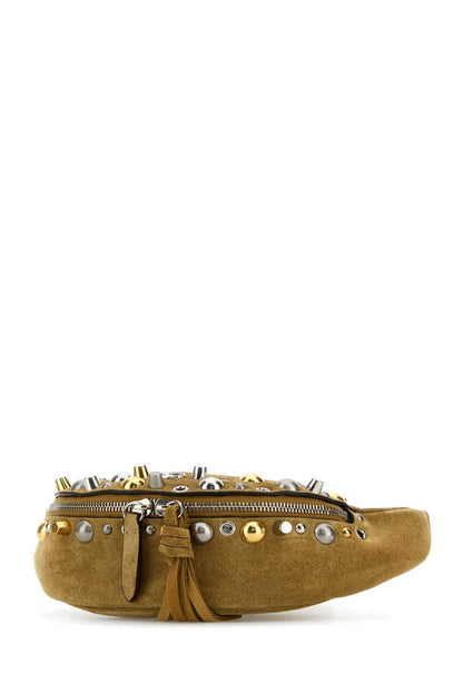 Valentino Garavani Men Beige Suede Nellcã´Te Belt Bag by Luosophy