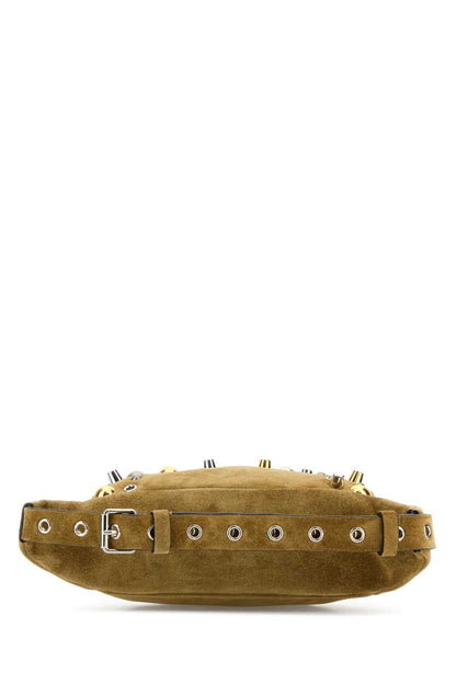 Valentino Garavani Men Beige Suede Nellcã´Te Belt Bag by Luosophy