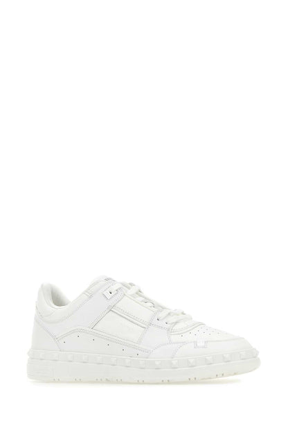 Valentino Garavani Men White Leather Freedots Sneakers by Luosophy
