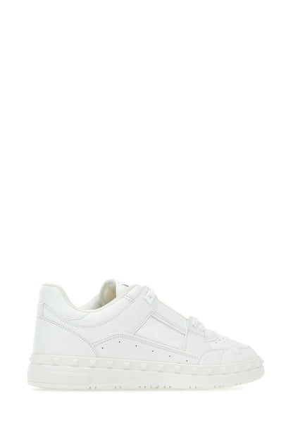 Valentino Garavani Men White Leather Freedots Sneakers by Luosophy