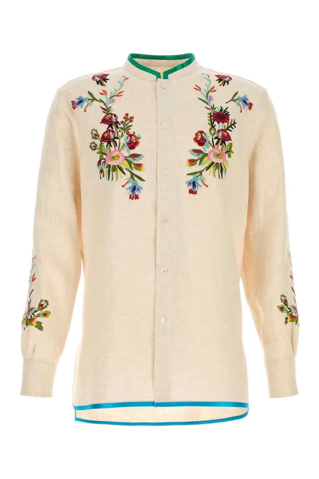 Valentino Garavani Men Ivory Linen Shirt by Luosophy