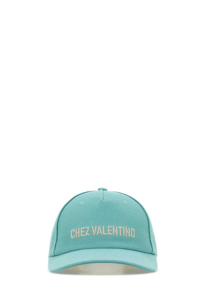 Valentino Garavani Men Light Blue Cotton Baseball Cap by Luosophy
