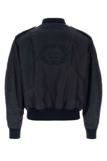 Givenchy Men Navy Blue Nylon Bomber Jacket by Luosophy