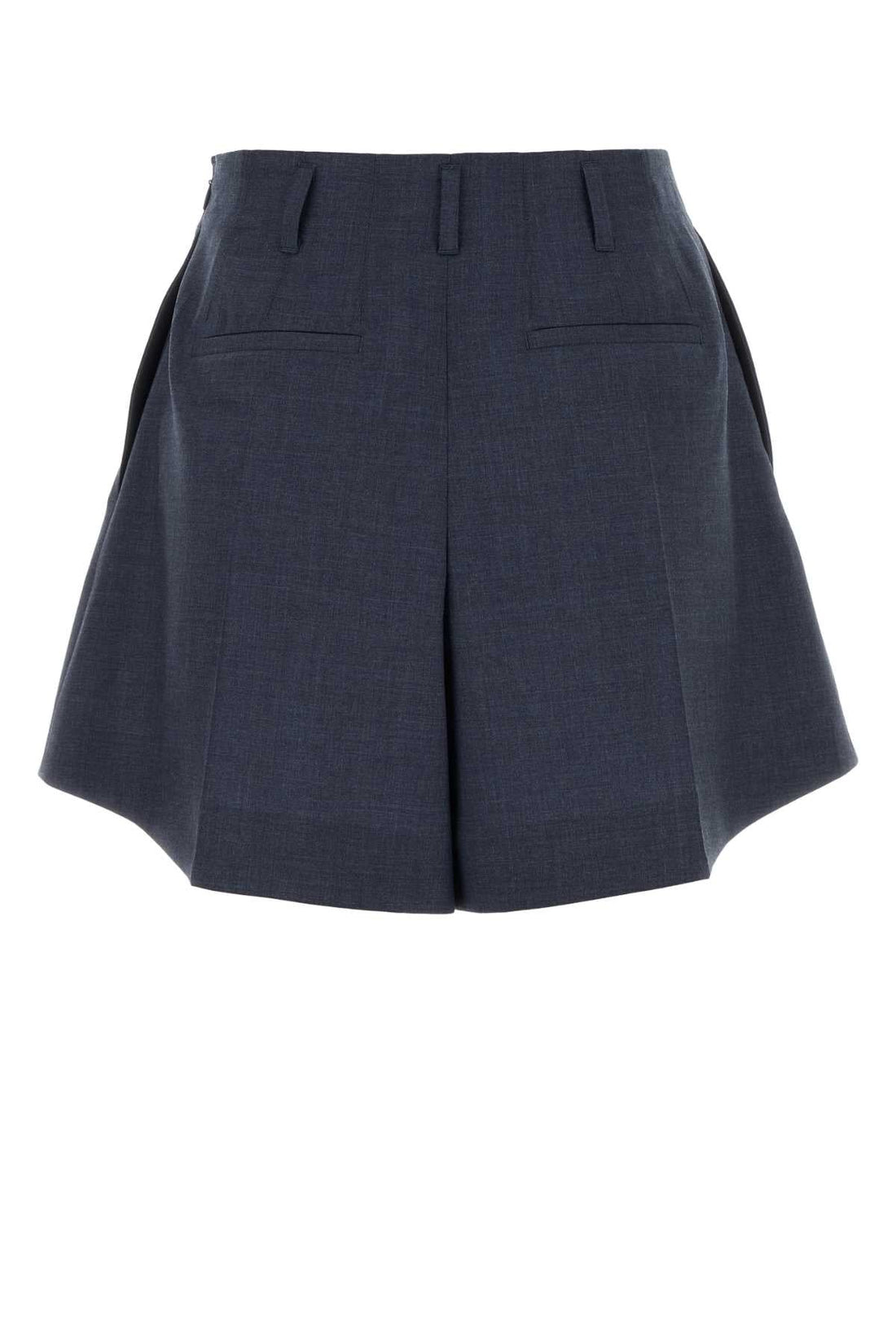 Givenchy Women Navy Blue Wool Shorts by Luosophy