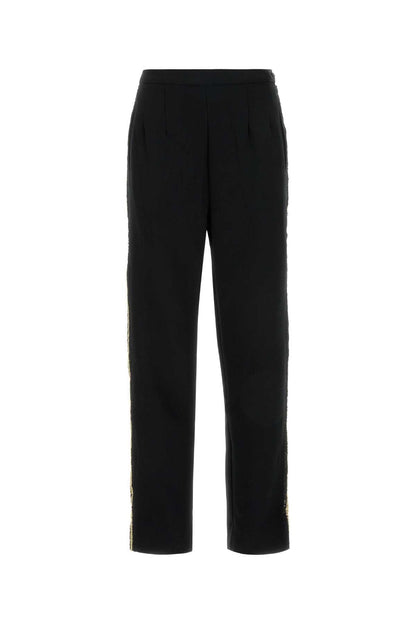 Bode Women Black Crepe Pant by Luosophy