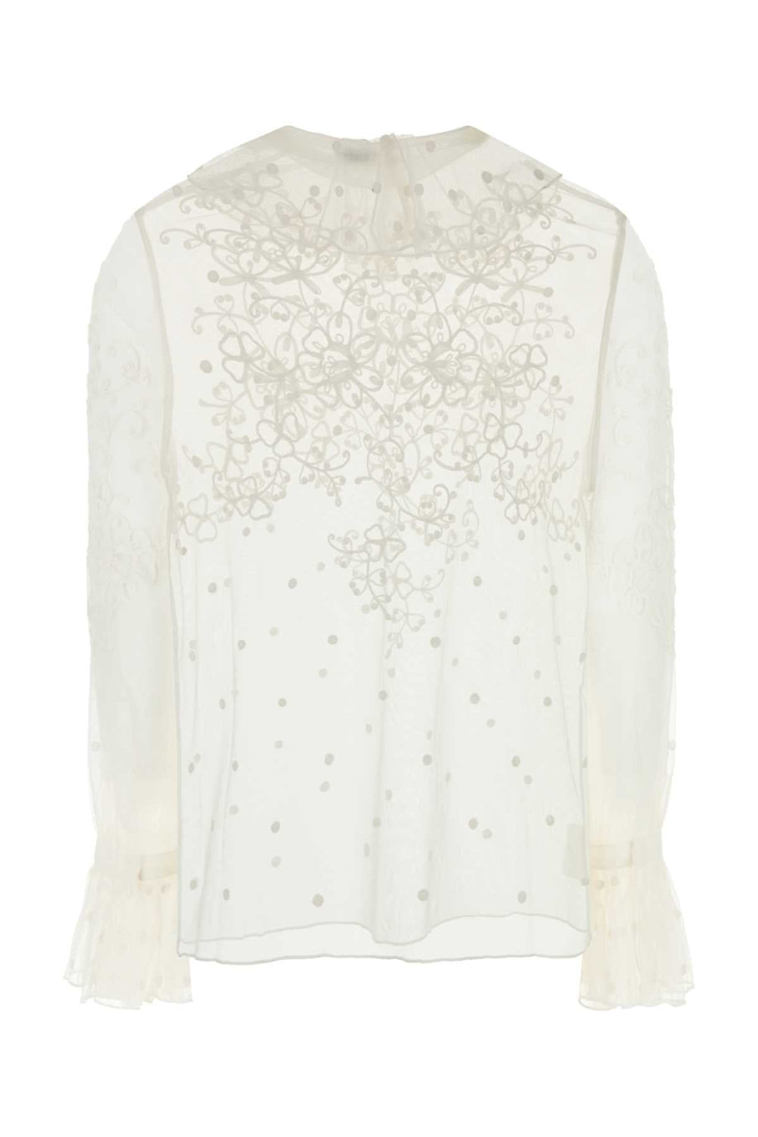 Bode Women White Mesh Middlemist Blouse by Luosophy