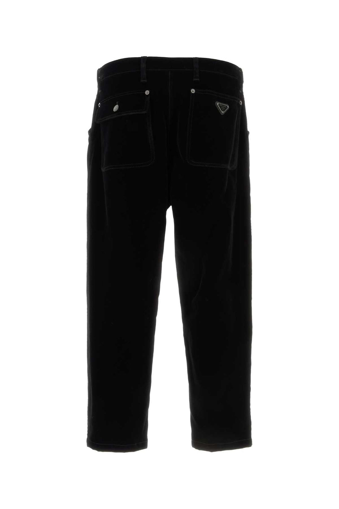 Prada Men Black Velvet Denim Pant  DestGlow
