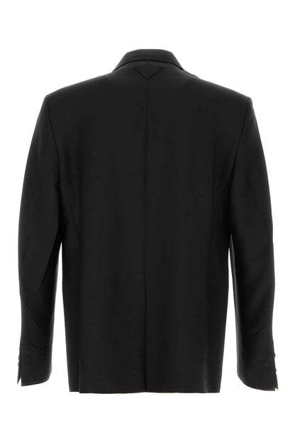 Prada Men Black Mohair Blend Blazer by Luosophy