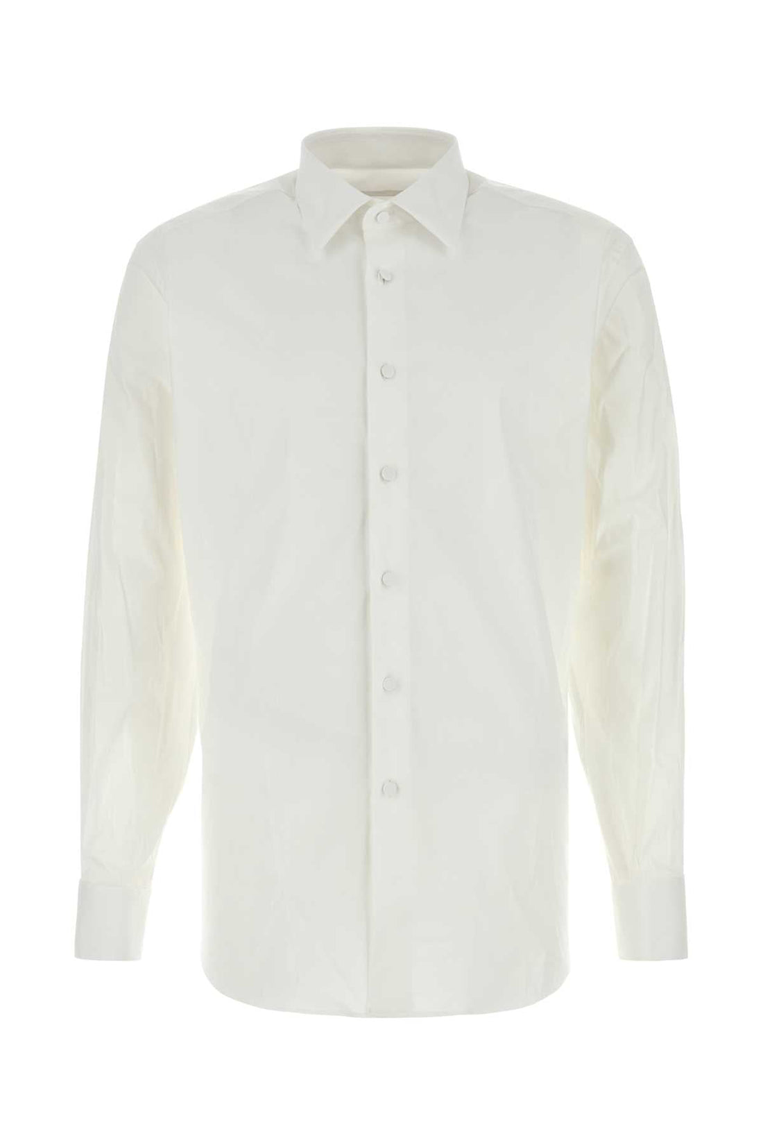 Prada Men White Stretch Cotton Blend Shirt  DestGlow