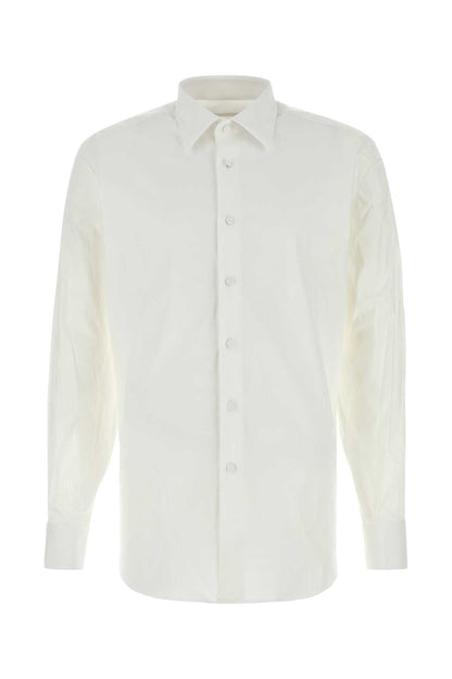 Prada Men White Stretch Cotton Blend Shirt  DestGlow