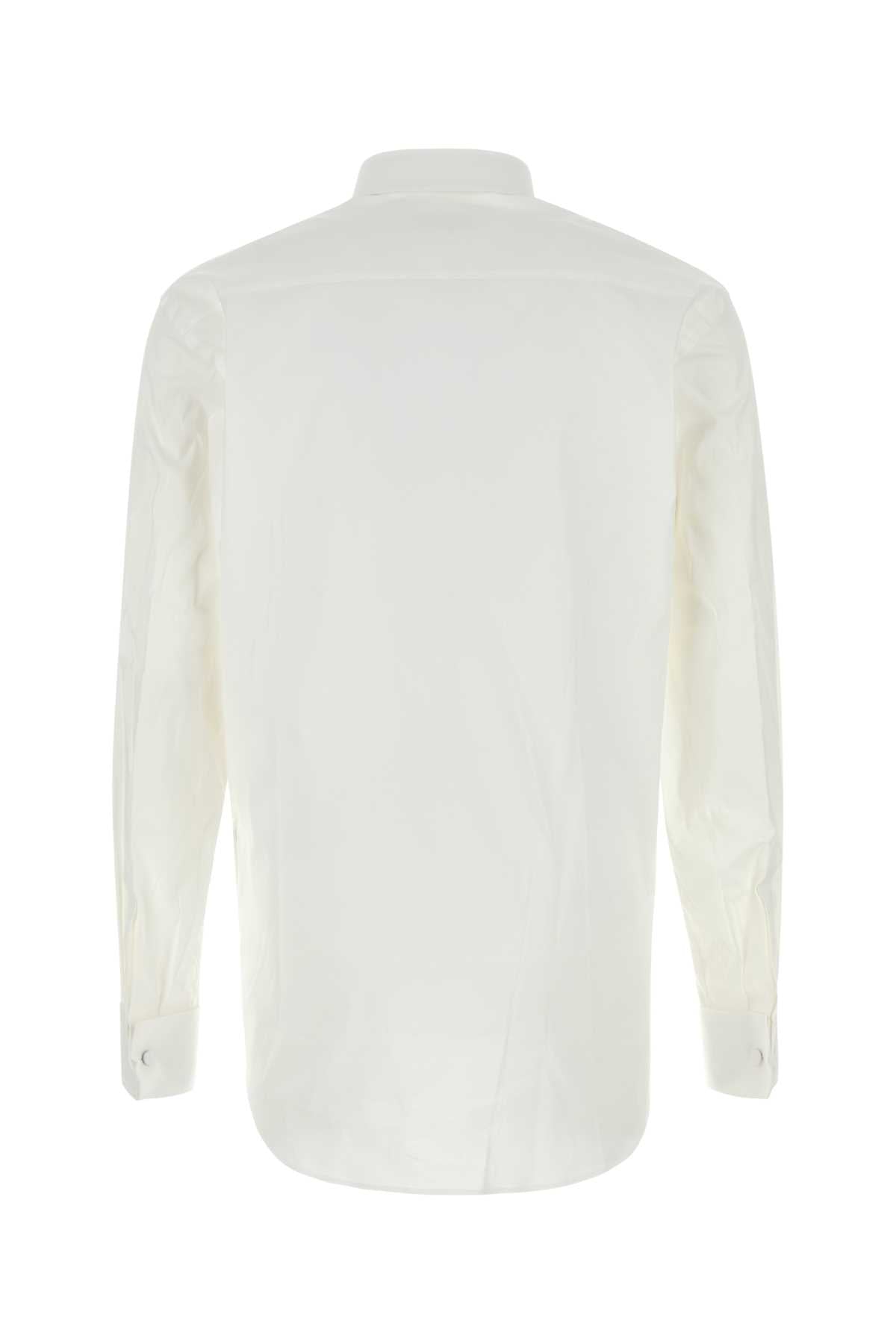 Prada Men White Stretch Cotton Blend Shirt  DestGlow