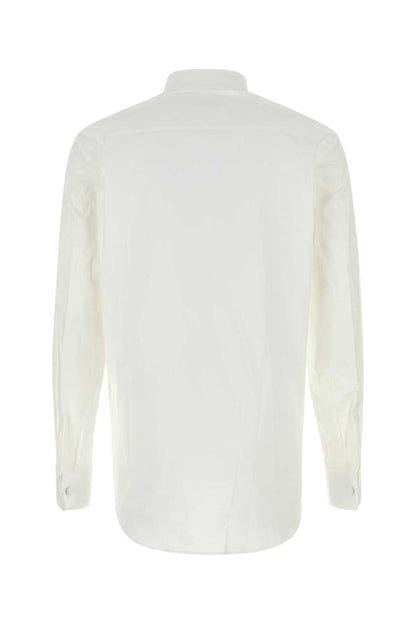 Prada Men White Stretch Cotton Blend Shirt  DestGlow