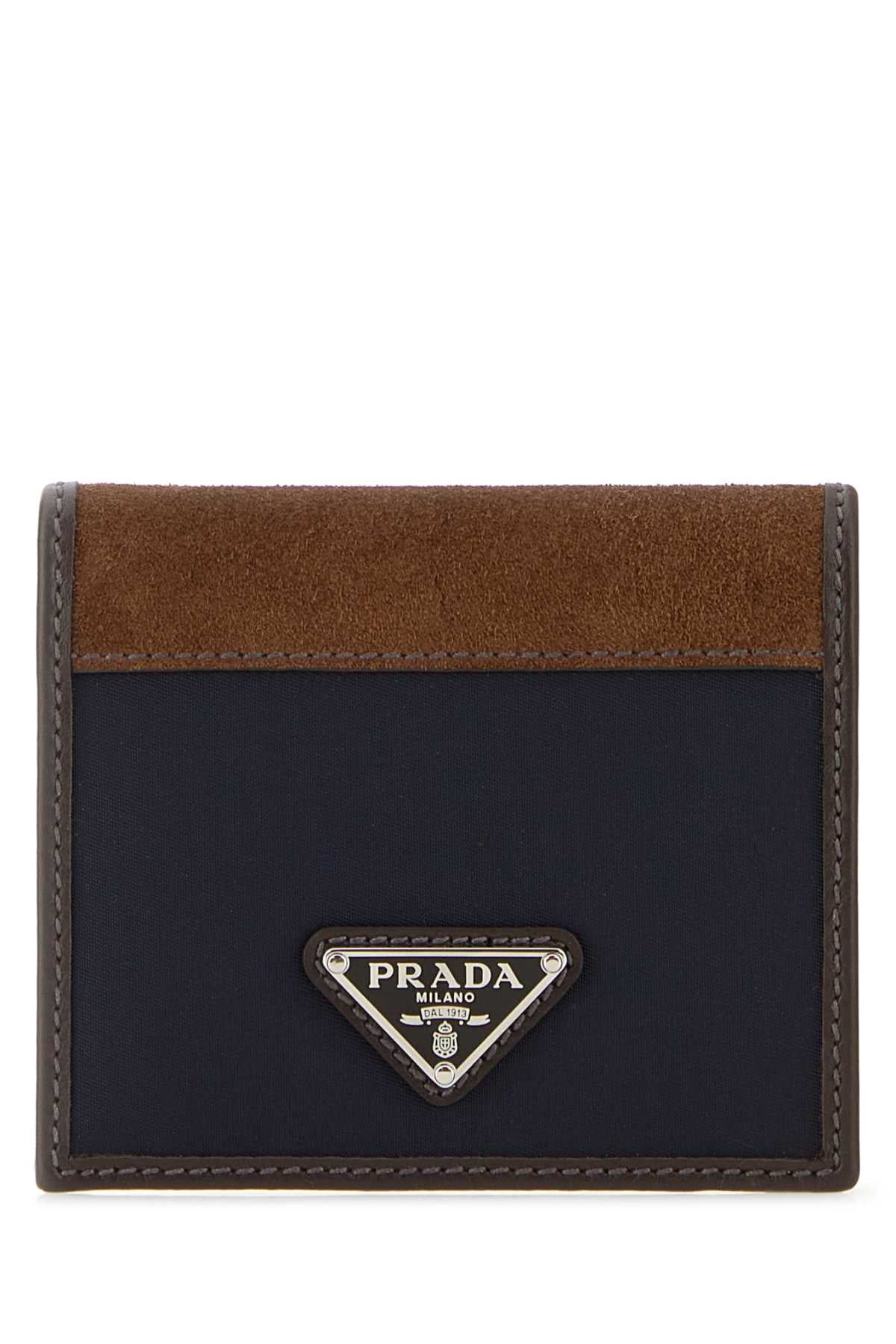 Prada Men Two-Tone Fabric And Suede Wallet by Luosophy