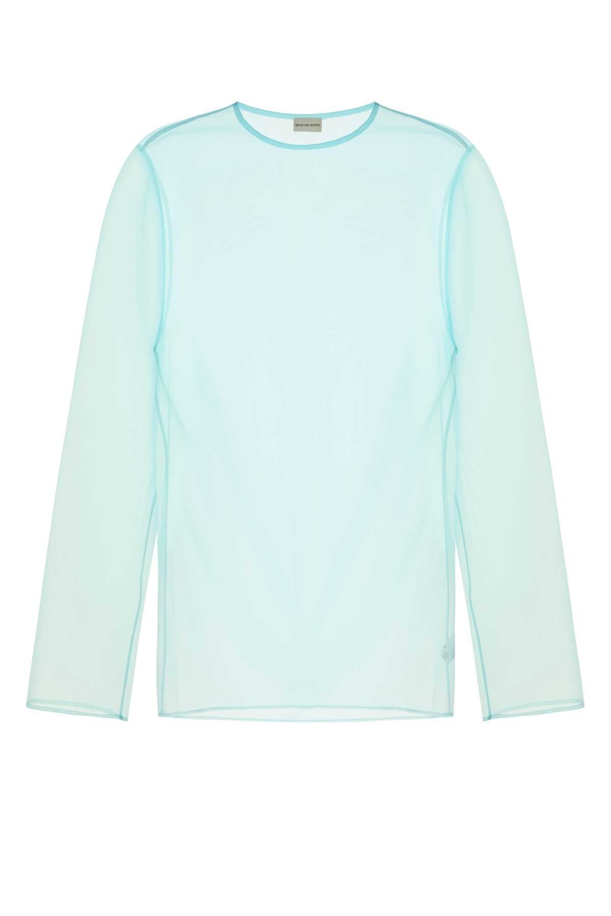 Dries Van Noten Men Light Blue Organza Camille Top by Luosophy