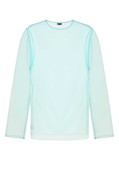 Dries Van Noten Men Light Blue Organza Camille Top by Luosophy