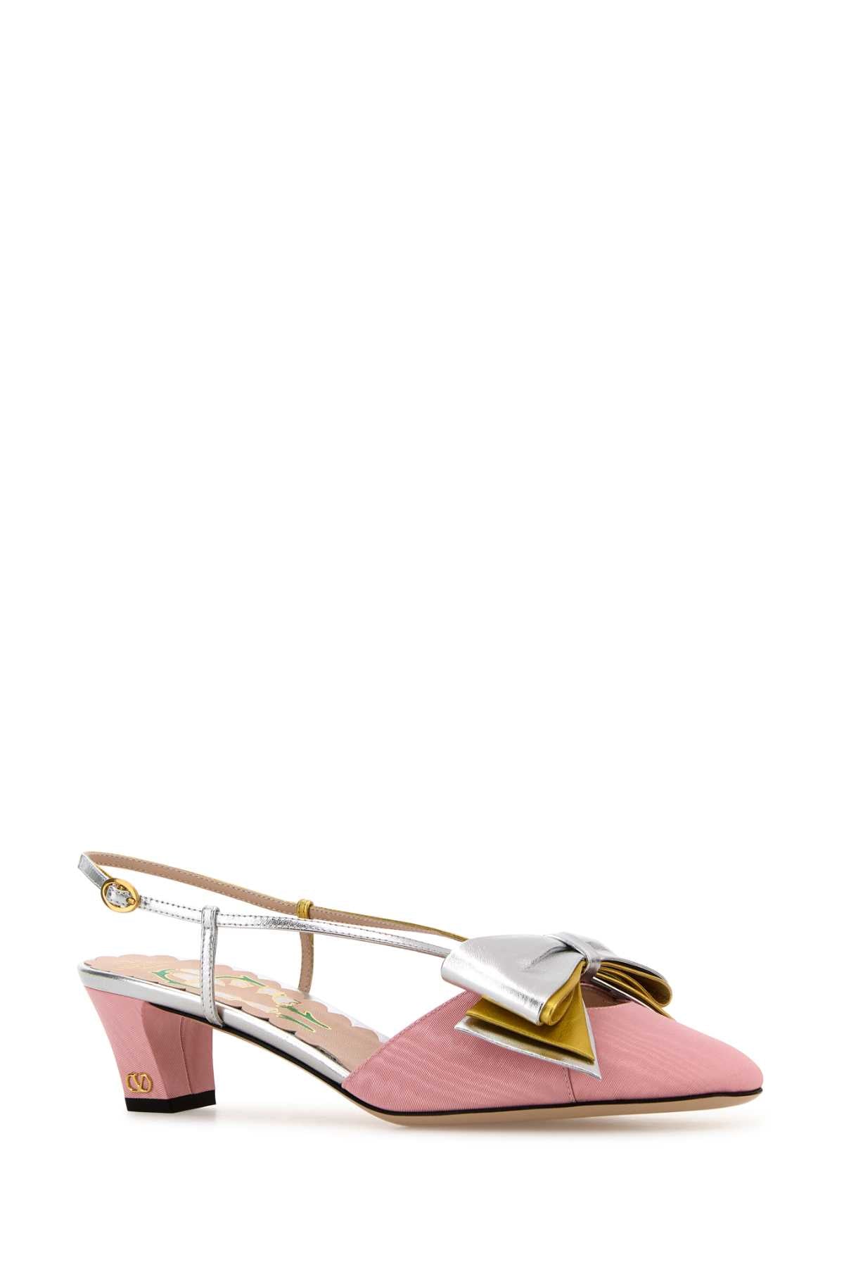 Valentino Garavani Women Pink Fabric Bowow Pumps by Luosophy