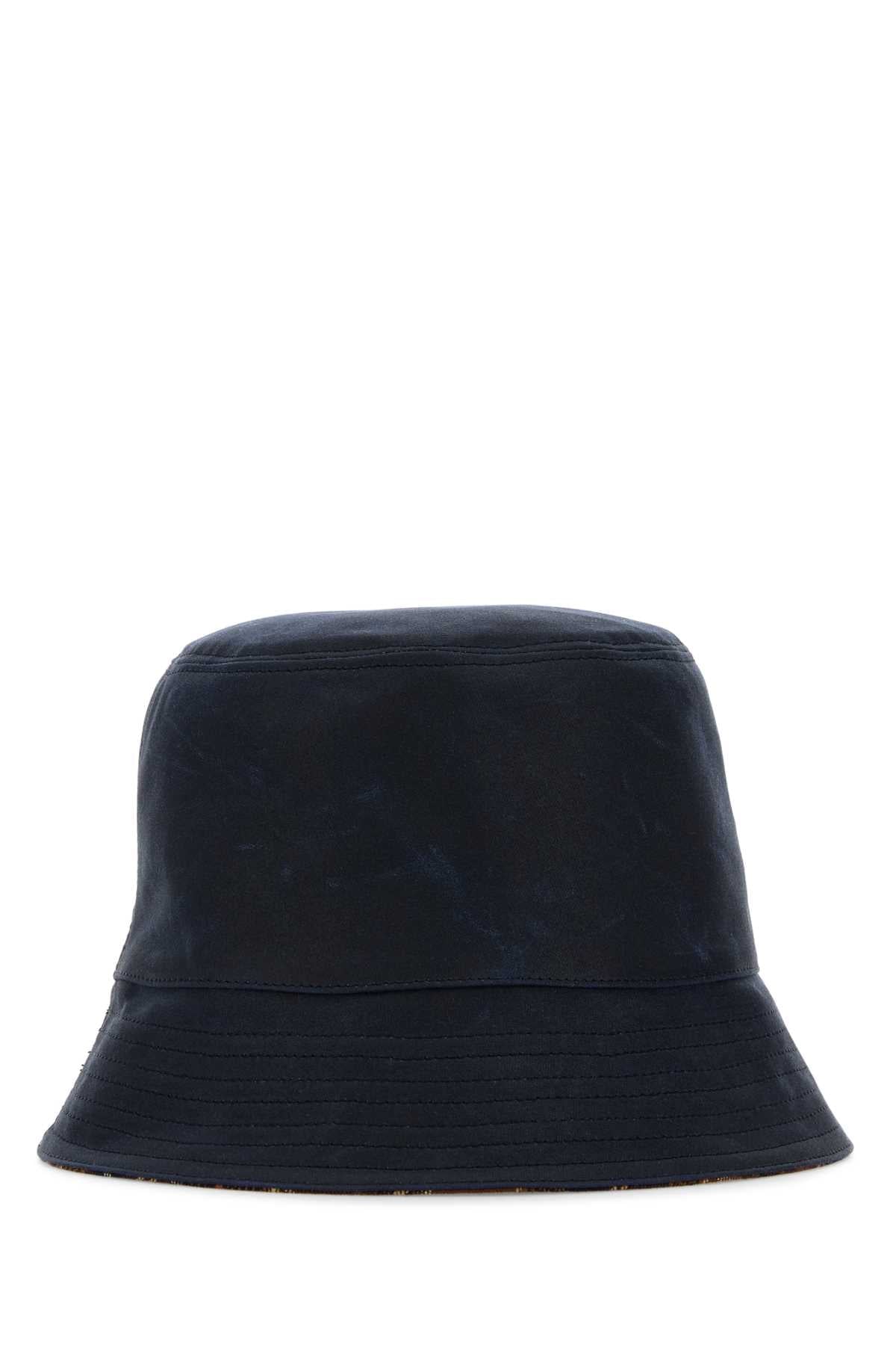Loewe Men Navy Blue Canvas Reversibile Bucket Hat by Luosophy