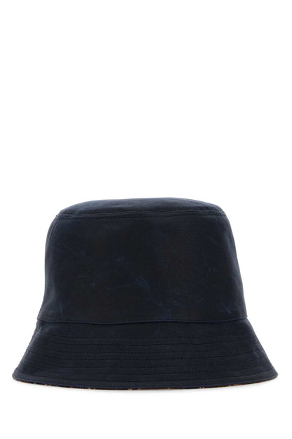 Loewe Men Navy Blue Canvas Reversibile Bucket Hat by Luosophy
