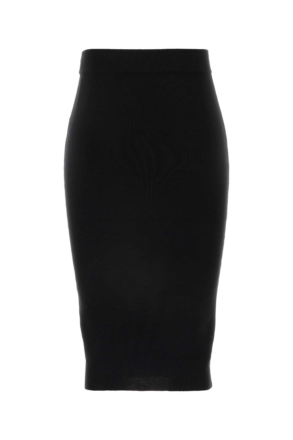 Saint Laurent Women Black Wool Skirt by Luosophy