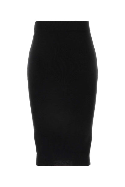 Saint Laurent Women Black Wool Skirt by Luosophy