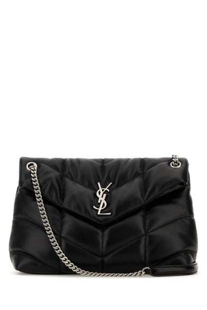 Saint Laurent Women Black Nappa Leather Medium Puffer Shoulder Bag by Luosophy