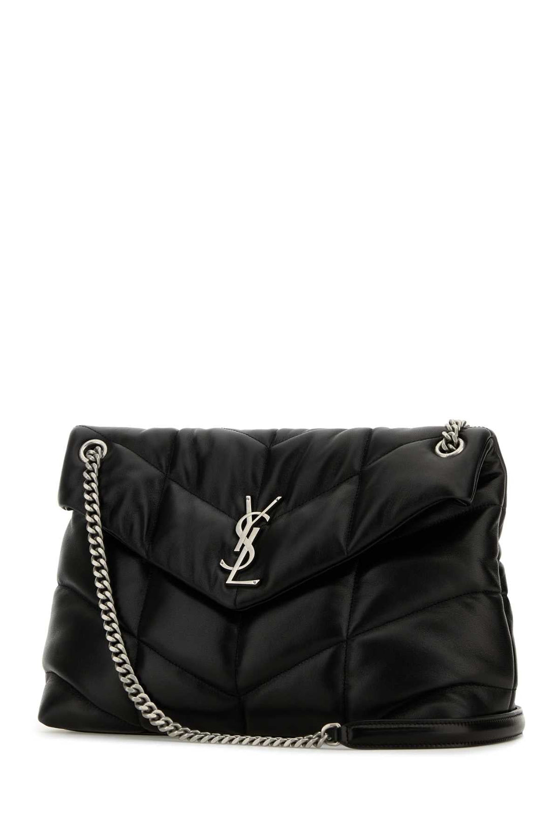 Saint Laurent Women Black Nappa Leather Medium Puffer Shoulder Bag by Luosophy