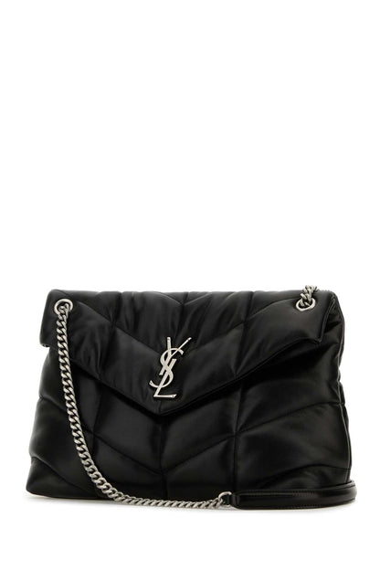 Saint Laurent Women Black Nappa Leather Medium Puffer Shoulder Bag by Luosophy