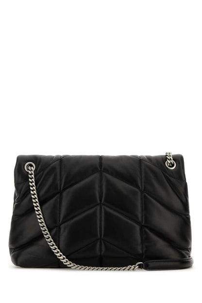 Saint Laurent Women Black Nappa Leather Medium Puffer Shoulder Bag by Luosophy