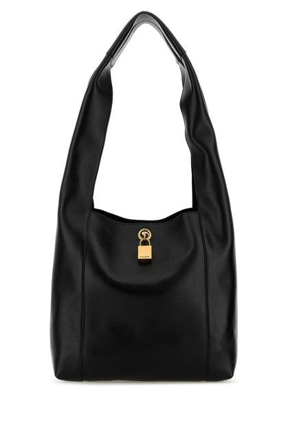 Saint Laurent Women Black Leather Tanger Shopping Bag by Luosophy
