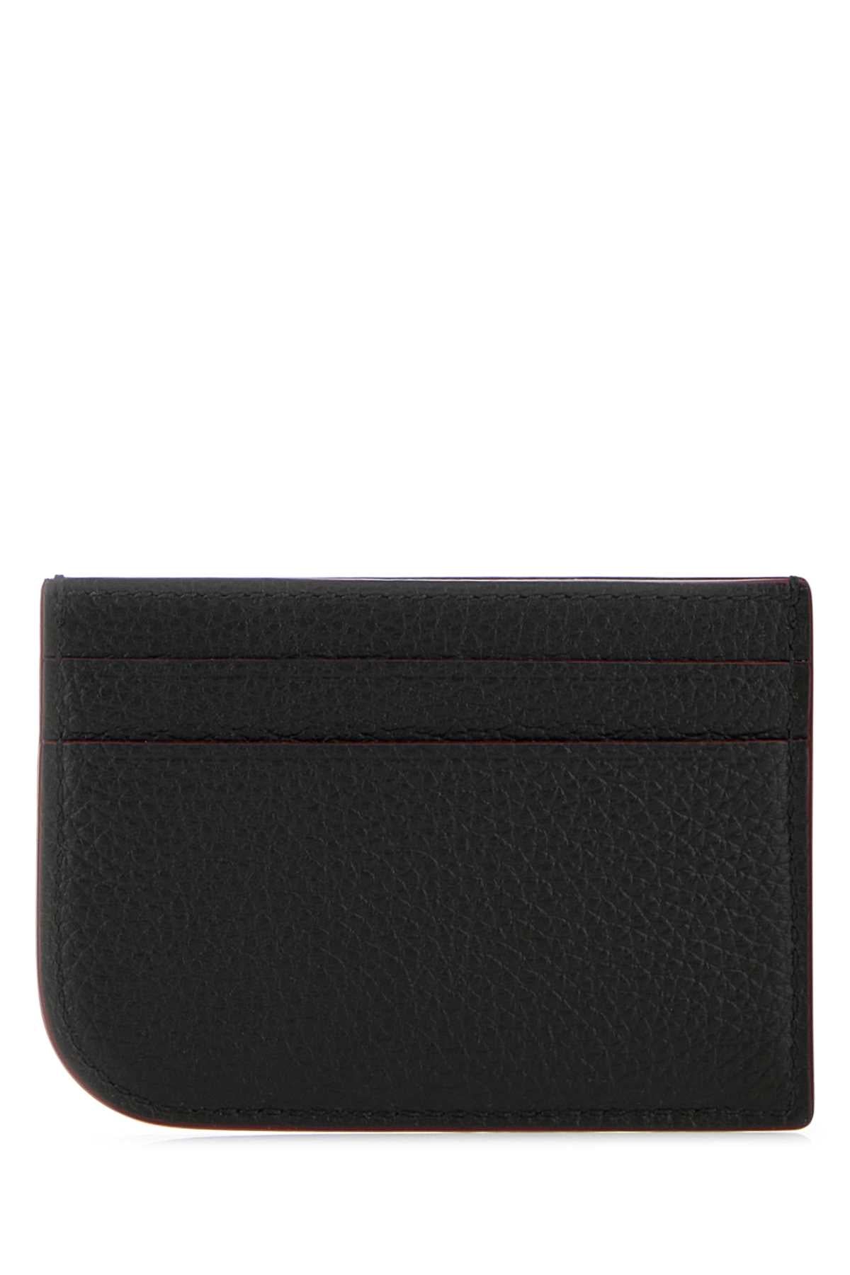 Alexander Mcqueen Men Black Leather Card Holder by Luosophy