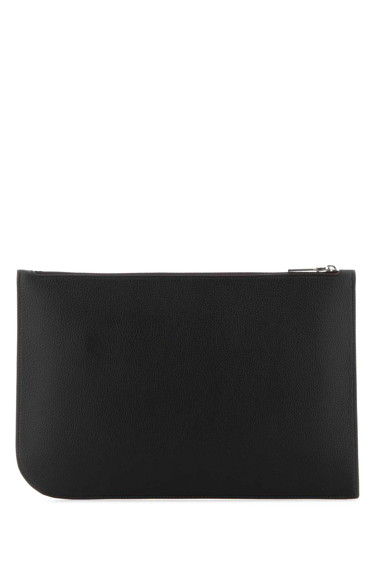 Alexander Mcqueen Men Black Leather Large Sling Pouch by Luosophy