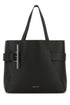 Alexander Mcqueen Women Black Leather T-Bar Shopping Bag by Luosophy