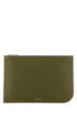 Alexander Mcqueen Men Olive Green Leather Large Sling Pouch by Luosophy
