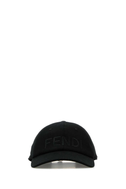 Fendi Men Black Stretch Cotton Baseball Cap by Luosophy