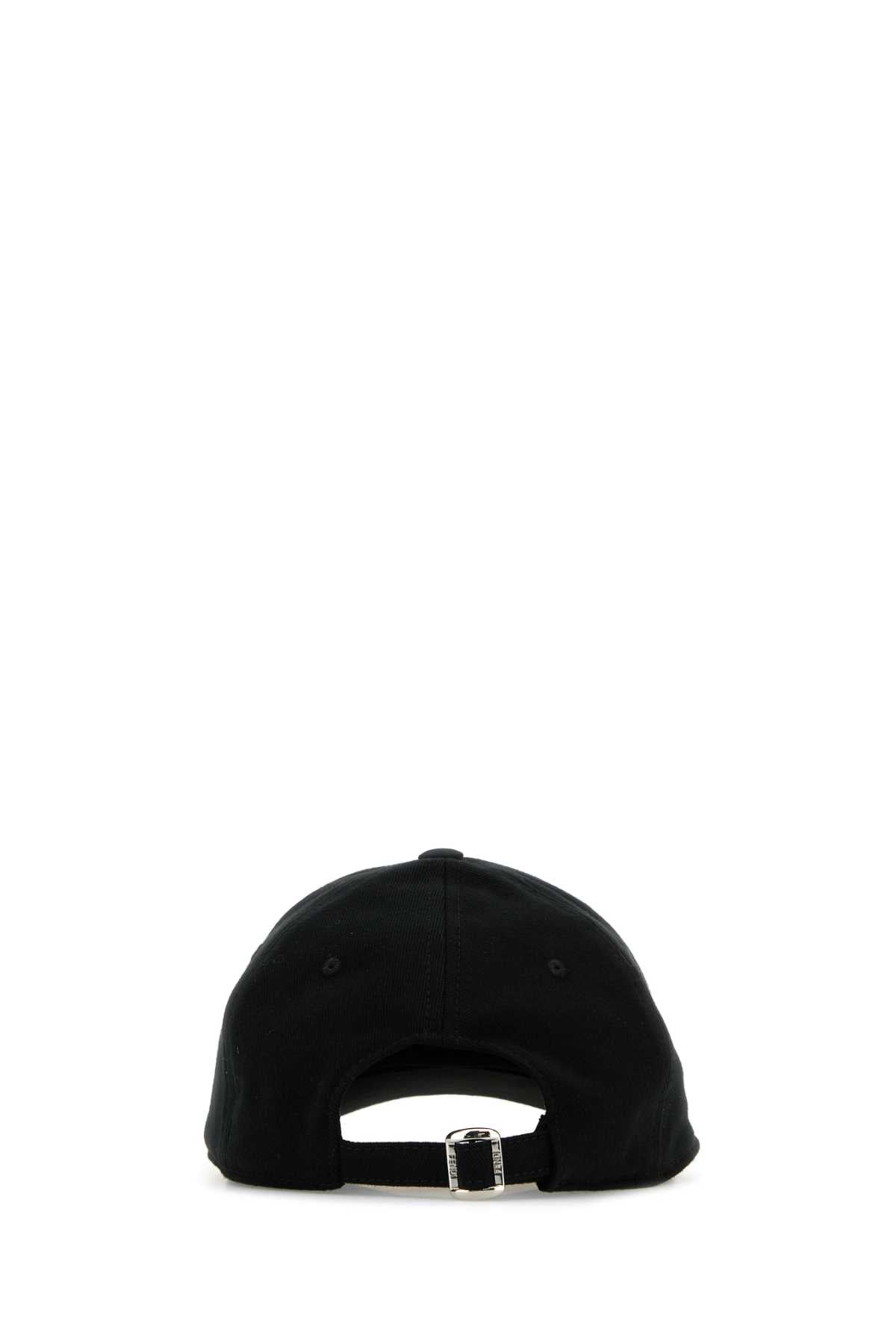 Fendi Men Black Stretch Cotton Baseball Cap by Luosophy