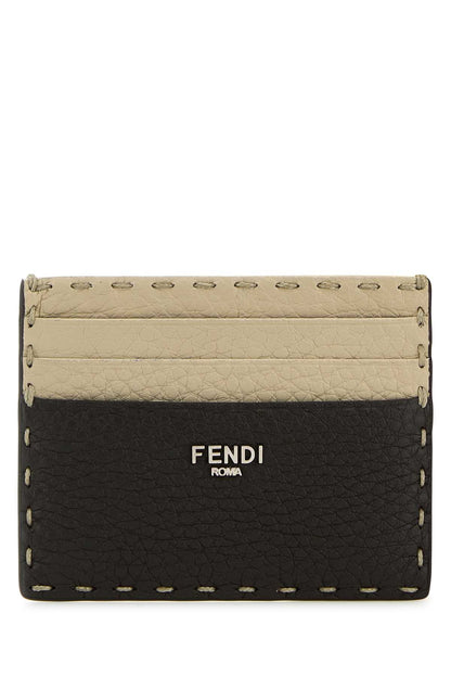 Fendi Men Two-Tone Leather Sellerie Card Holder by Luosophy