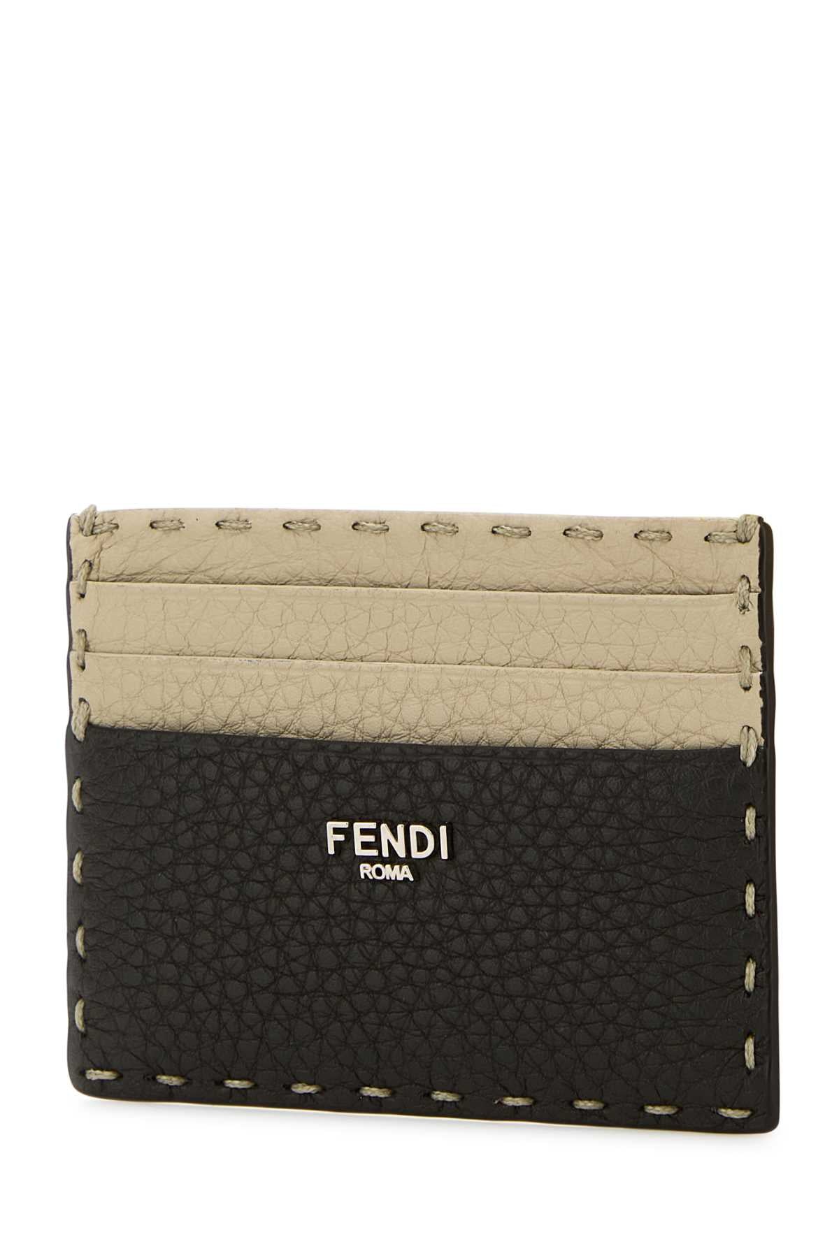 Fendi Men Two-Tone Leather Sellerie Card Holder by Luosophy