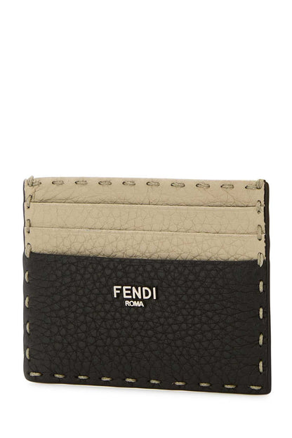 Fendi Men Two-Tone Leather Sellerie Card Holder by Luosophy