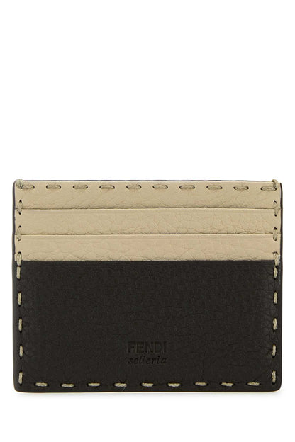 Fendi Men Two-Tone Leather Sellerie Card Holder by Luosophy