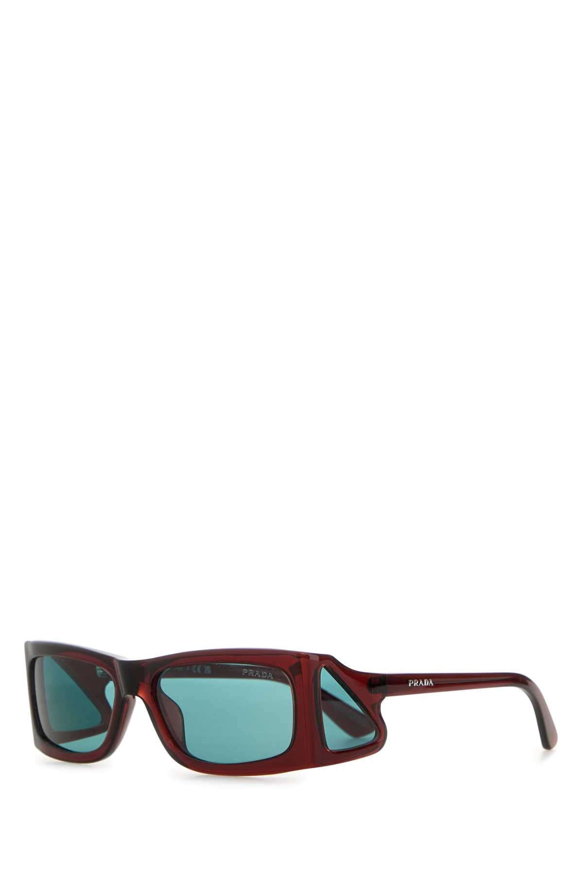 Prada Men Burgundy Acetate Opr B03s Sunglasses by Luosophy