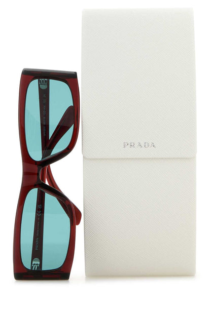 Prada Men Burgundy Acetate Opr B03s Sunglasses by Luosophy