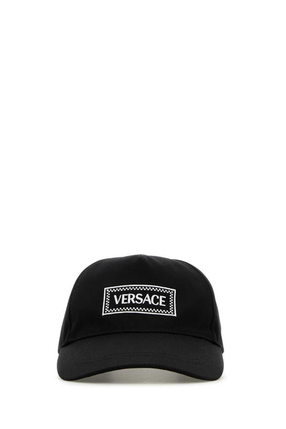 Versace Men Black Cotton Baseball Cap by Luosophy