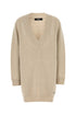 Versace Women Melange Beige Wool Blend Sweater Dress by Luosophy