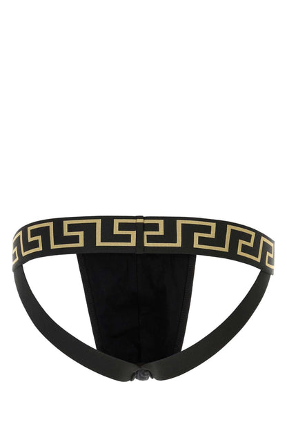 Versace Men Black Stretch Cotton Brief by Luosophy