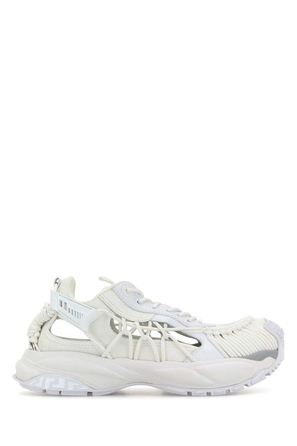 Versace Men White Leather And Fabric Versace Mercury M_Vs_01 Sneakers by Luosophy